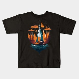 my ship at sea Kids T-Shirt